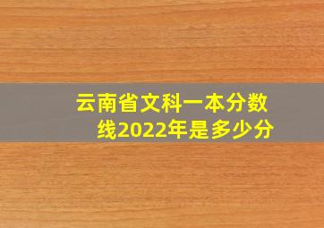 云南省文科一本分数线2022年是多少分