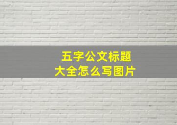 五字公文标题大全怎么写图片