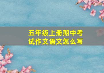 五年级上册期中考试作文语文怎么写