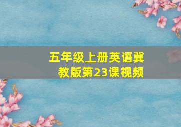 五年级上册英语冀教版第23课视频