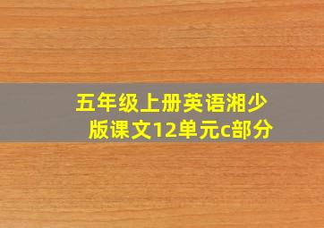 五年级上册英语湘少版课文12单元c部分