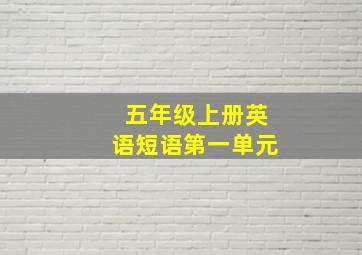 五年级上册英语短语第一单元