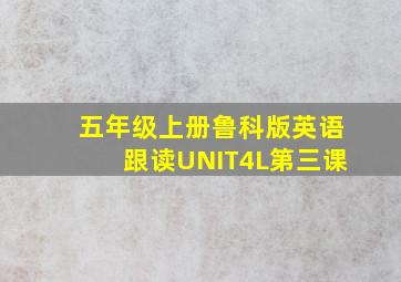 五年级上册鲁科版英语跟读UNIT4L第三课