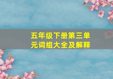 五年级下册第三单元词组大全及解释