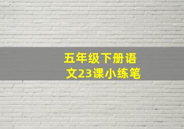 五年级下册语文23课小练笔