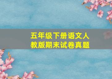 五年级下册语文人教版期末试卷真题