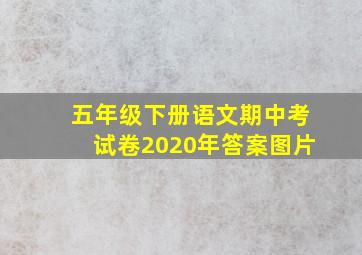 五年级下册语文期中考试卷2020年答案图片