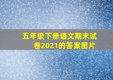 五年级下册语文期末试卷2021的答案图片