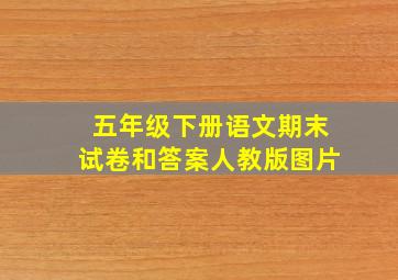 五年级下册语文期末试卷和答案人教版图片