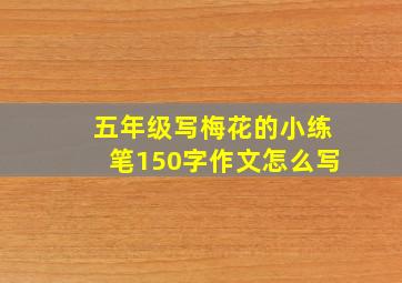 五年级写梅花的小练笔150字作文怎么写