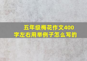 五年级梅花作文400字左右用举例子怎么写的