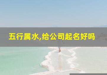 五行属水,给公司起名好吗