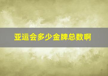 亚运会多少金牌总数啊