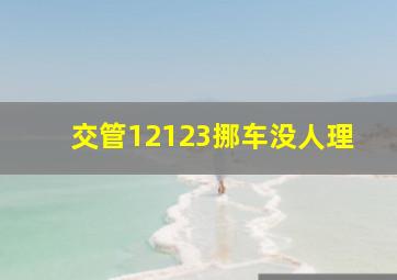 交管12123挪车没人理