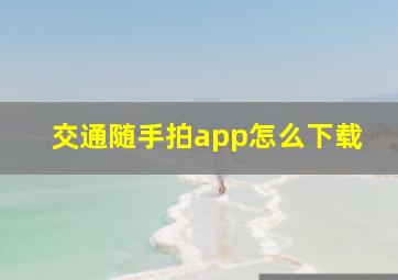 交通随手拍app怎么下载