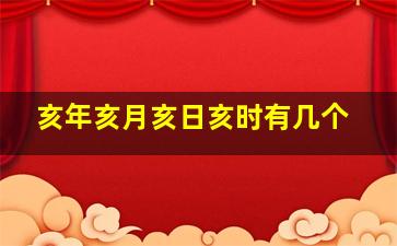 亥年亥月亥日亥时有几个