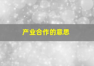 产业合作的意思