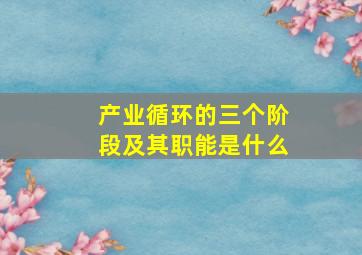 产业循环的三个阶段及其职能是什么