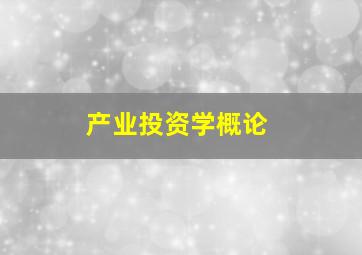 产业投资学概论