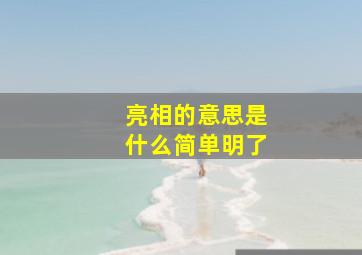 亮相的意思是什么简单明了