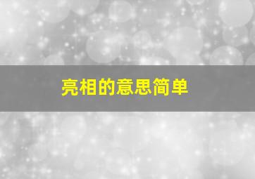 亮相的意思简单