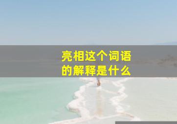 亮相这个词语的解释是什么