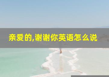 亲爱的,谢谢你英语怎么说