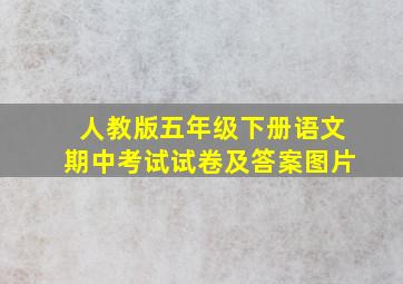 人教版五年级下册语文期中考试试卷及答案图片