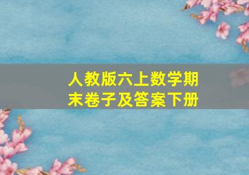 人教版六上数学期末卷子及答案下册