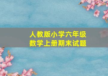 人教版小学六年级数学上册期末试题