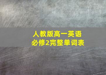 人教版高一英语必修2完整单词表