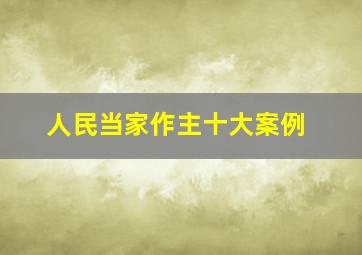 人民当家作主十大案例