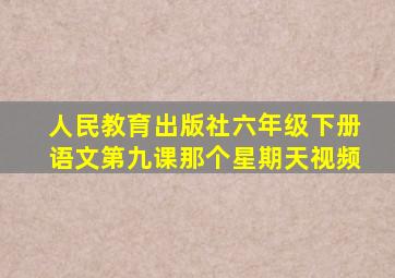 人民教育出版社六年级下册语文第九课那个星期天视频