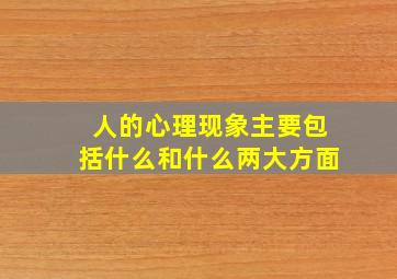 人的心理现象主要包括什么和什么两大方面