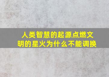 人类智慧的起源点燃文明的星火为什么不能调换