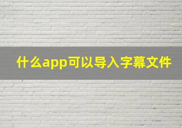 什么app可以导入字幕文件