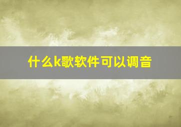 什么k歌软件可以调音