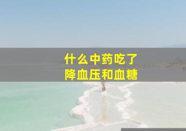 什么中药吃了降血压和血糖