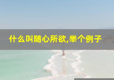 什么叫随心所欲,举个例子