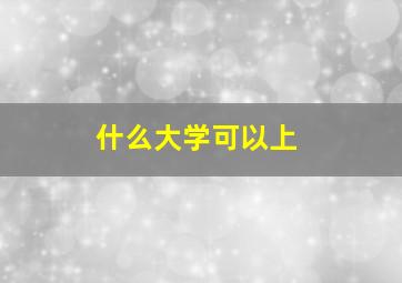 什么大学可以上