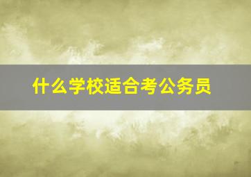 什么学校适合考公务员