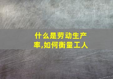 什么是劳动生产率,如何衡量工人