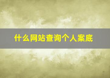 什么网站查询个人案底