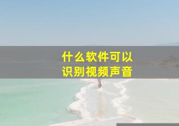 什么软件可以识别视频声音