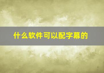 什么软件可以配字幕的