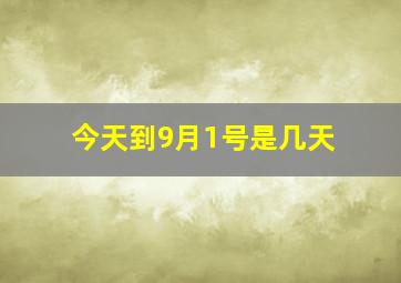 今天到9月1号是几天