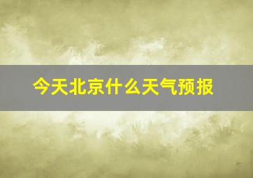 今天北京什么天气预报