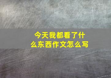 今天我都看了什么东西作文怎么写