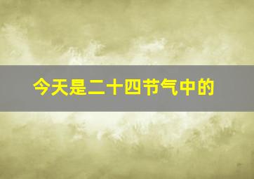 今天是二十四节气中的