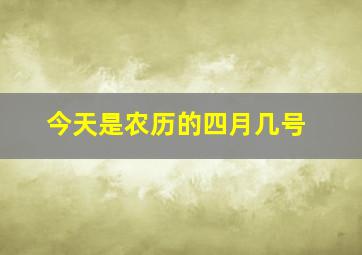 今天是农历的四月几号